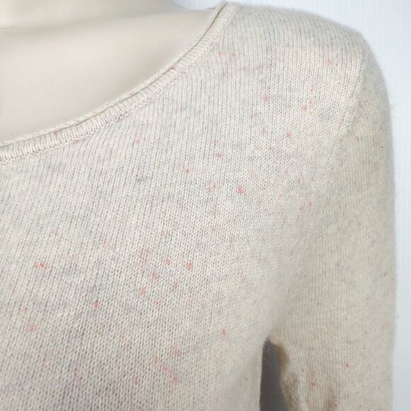 CLUB‎ MONACO 100% Cashmere Confettis Cream Long Quiet Luxury Boat Neck Sweater S - Picture 4 of 5